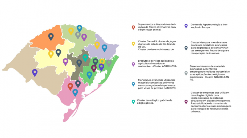 Mapa dos Clusters