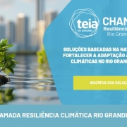 Card Chamada Resiliência Climática com uma foto com águá e uma planta